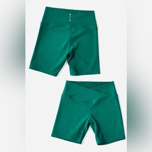 Wilo The Label Ribbed High Rise Biker Shorts Small Emerald Green Athletic